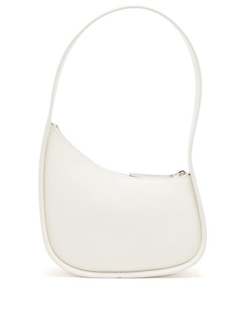 The Row - Half Moon Leather Shoulder Bag - Womens - Ivory