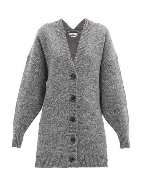 Matchesfashion.com Isabel Marant Toile - Moana Oversized Wool-blend Cardigan - Womens - Dark Grey
