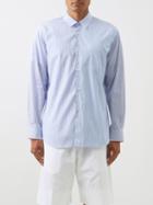 Comme Des Garons Shirt - Patch-pocket Striped Cotton-poplin Shirt - Mens - Blue