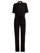 Matchesfashion.com Pallas X Claire Thomson-jonville - Emotion Crepe And Satin Jumpsuit - Womens - Black