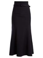 Matchesfashion.com Gabriela Hearst - Severino Wool Blend Midi Skirt - Womens - Navy