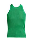 Matchesfashion.com Msgm - Ribbed Knit Racer Back Top - Womens - Green