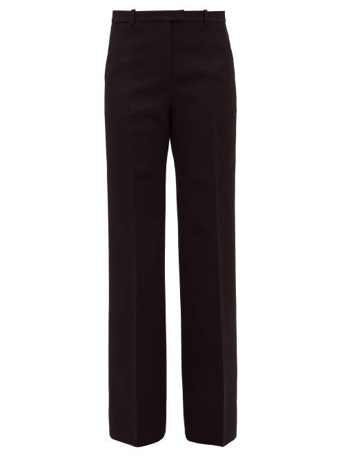 Matchesfashion.com Givenchy - High Rise Wool Blend Twill Wide Leg Trousers - Womens - Black