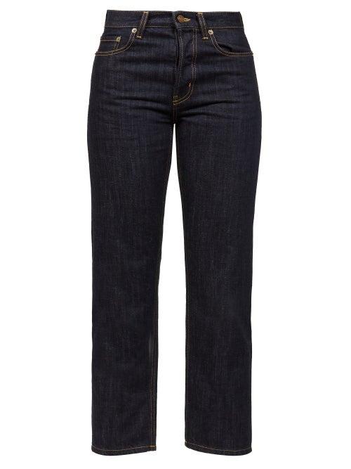 Saint Laurent - Cropped High-rise Straight-leg Jeans - Womens - Denim