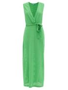 Melissa Odabash - Jenny Zigzag-knit Maxi Dress - Womens - Bright Green