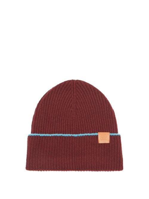 Matchesfashion.com Loewe - Anagram-patch Wool Beanie Hat - Womens - Burgundy