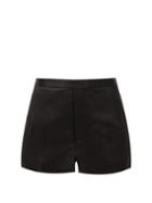 Matchesfashion.com Saint Laurent - High-rise Wool-blend Shorts - Womens - Black