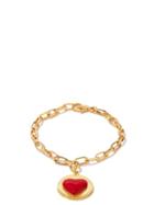 Wilhelmina Garcia - Heart Enamel & Gold-vermeil Bracelet - Womens - Red Gold