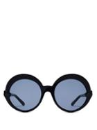 Matchesfashion.com Karen Walker Eyewear - Romancer Oversized Round Frame Sunglasses - Womens - Black