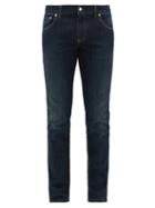 Matchesfashion.com Dolce & Gabbana - Crown And Logo-embroidered Slim-leg Jeans - Mens - Blue