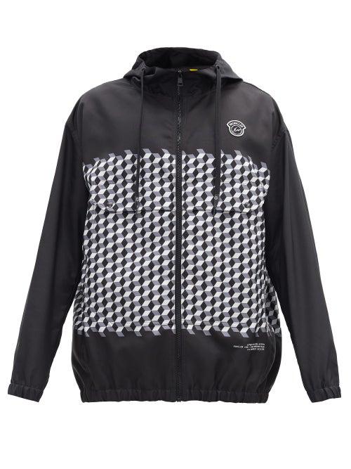 Matchesfashion.com 7 Moncler Fragment - Kaplan Hooded Tile-print Windbreaker Jacket - Mens - Black