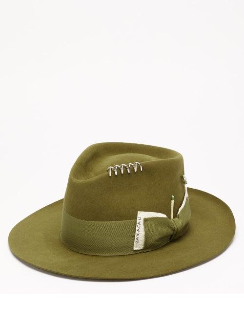 Matchesfashion.com Nick Fouquet - Azteca Felt Fedora Hat - Mens - Khaki