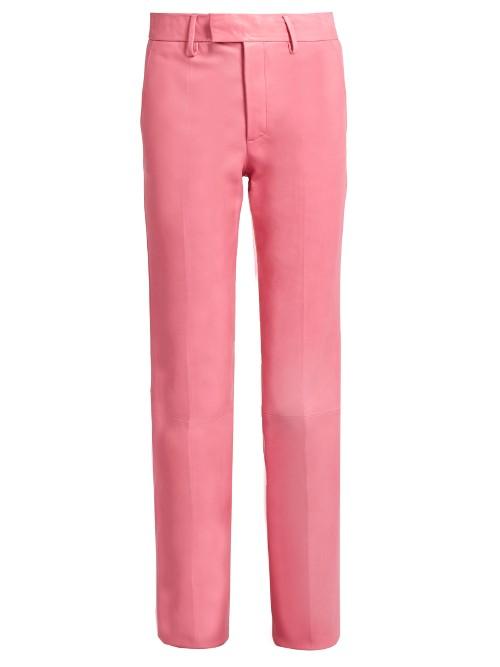 Gucci High-rise Straight-leg Leather Trousers