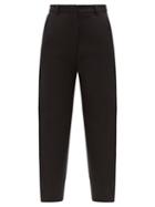 Totme - Twisted Seam Cropped Wool-blend Trousers - Womens - Black