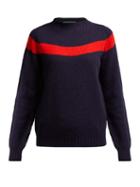 Matchesfashion.com La Fetiche - Ossie Intarsia Stripe Wool Sweater - Womens - Navy Multi