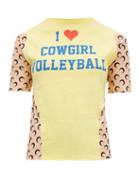 Matchesfashion.com Marine Serre - Upcycled Cowgirl Volleyball Print Jersey T Shirt - Womens - Yellow