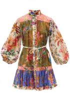Zimmermann - Tropicana Floral-print Cotton Mini Dress - Womens - Multi