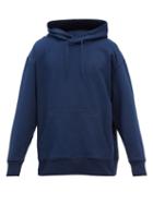 Y-3 - Logo-print Cotton-jersey Hooded Sweatshirt - Mens - Navy