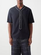 Giorgio Armani - Piped Cotton Short-sleeved Shirt - Mens - Navy