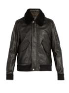 Matchesfashion.com Belstaff - Arne Shearling Collar Leather Jacket - Mens - Black