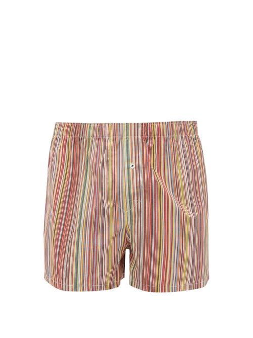 Matchesfashion.com Paul Smith - Signature Stripe Cotton Boxer Shorts - Mens - Multi