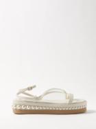 Jimmy Choo - Pine Faux Pearl-embellished Leather Sandals - Womens - White Multi