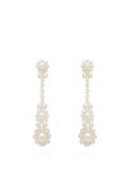 Matchesfashion.com Simone Rocha - Floral Faux Pearl Drop Earrings - Womens - Pearl