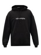 Matchesfashion.com Balenciaga - Symbolic Cotton-jersey Hooded Sweatshirt - Mens - Black White