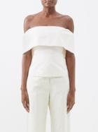 Staud - Giselle Off-the-shoulder Cotton-blend Top - Womens - Ivory