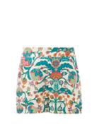 Matchesfashion.com La Doublej - Boxer Tree Of Life-print Silk-twill Shorts - Womens - Orange Multi