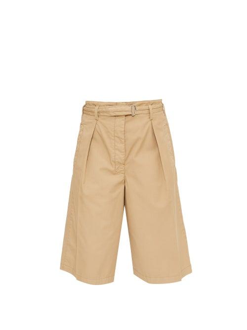 Lemaire - Pleated Gabardine Culottes - Womens - Tan