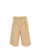 Lemaire - Pleated Gabardine Culottes - Womens - Tan