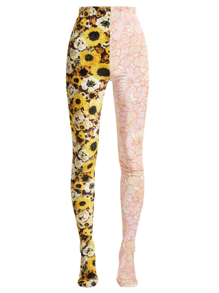 Richard Quinn Contrast-panel Velvet Leggings