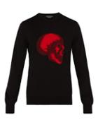 Matchesfashion.com Alexander Mcqueen - Skull Patch Cotton Sweater - Mens - Black Multi