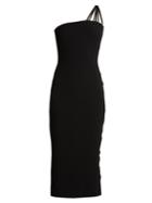 Azzaro Alpha One-shoulder Lace-up Cady Midi Dress