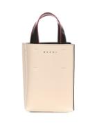 Matchesfashion.com Marni - Museo Nano Leather Tote Cross-body Bag - Womens - Ivory Multi