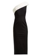 Matchesfashion.com Emilio De La Morena - Tasman Asymmetric Cady Pencil Dress - Womens - Black White