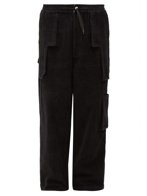 Matchesfashion.com P.a.m. - Patch Pocket Cotton Corduroy Wide Leg Trousers - Mens - Black