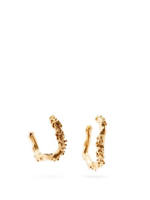 Matchesfashion.com Alighieri - The Lunar Rocks 24kt Gold-plated Hoop Earrings - Womens - Gold