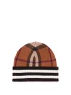 Burberry - Check Cashmere Beanie Hat - Mens - Brown Multi