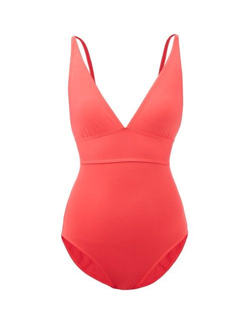 Eres - Larcin V-neck Swimsuit - Womens - Bright Pink