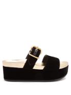 Prada Velvet Double-strap Flatform Sandals
