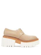 Matchesfashion.com Stella Mccartney - Emilie Faux-leather Lace-up Platform Shoes - Womens - Beige