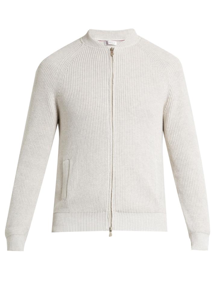 Brunello Cucinelli Ribbed-cotton Bomber Jacket
