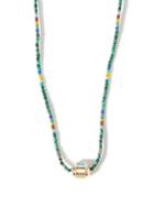 Matchesfashion.com Luis Morais - Hexagon Turquoise, Malachite & 14kt Gold Necklace - Mens - Multi