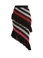 Marco De Vincenzo Asymmetric Striped Knit Skirt