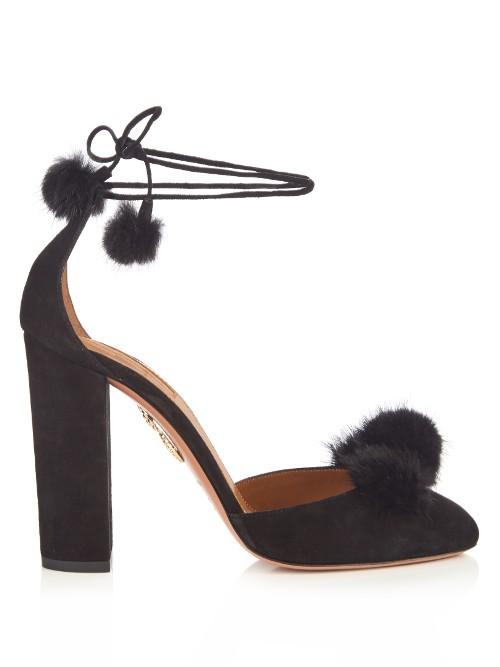 Aquazzura Wild Russian Fur And Suede Pumps