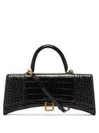 Matchesfashion.com Balenciaga - Hourglass Stretch Crocodile-effect Leather Bag - Womens - Black