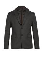 Matchesfashion.com Prada - Detachable Hood Wool Blazer - Mens - Dark Grey