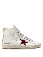 Matchesfashion.com Golden Goose Deluxe Brand - Francy Leather High Top Trainers - Womens - Burgundy White